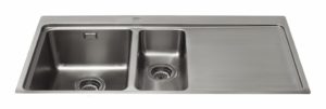 CDA KVF22RSS One And A Half Bowl Flush-Fit Sink with Right Hand Drainer