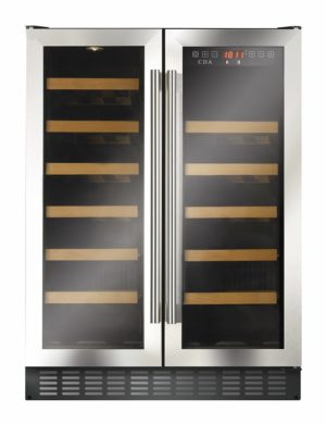 CDA FWC624SS 60cm Freestanding Undercounter Double Door Wine Cooler