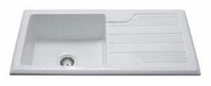 CDA KC23WH Ceramic Single Bowl Sink