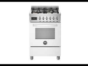 Bertazzoni PRO64L1EBIT Professional 60cm Dual Fuel Single Cooker - Gloss White