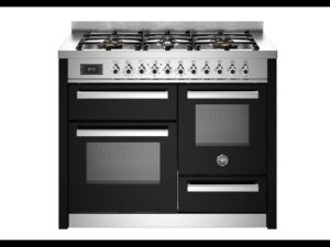 Bertazzoni PRO116L3ENET Professional 110cm Range Cooker XG Oven Dual Fuel Gloss Black