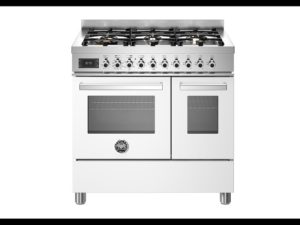 Bertazzoni PRO96L2EBIT Professional 90cm Range Cooker Twin Oven Dual Fuel Gloss White