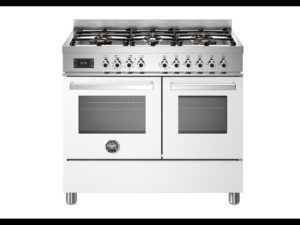 Bertazzoni PRO106L2EBIT Professional 100cm Range Cooker Twin Oven Dual Fuel Gloss White