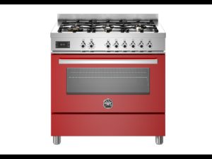 Bertazzoni PRO96L1EROT Professional 90cm Range Cooker Single Oven Dual Fuel Gloss Red