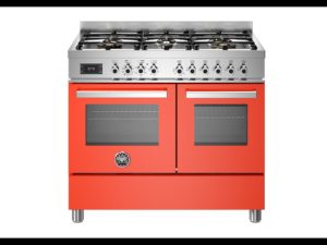 Bertazzoni PRO106L2EART Professional 100cm Range Cooker Twin Oven Dual Fuel Gloss Orange