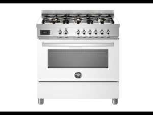 Bertazzoni PRO96L1EBIT Professional 90cm Range Cooker Single Oven Dual Fuel Gloss White