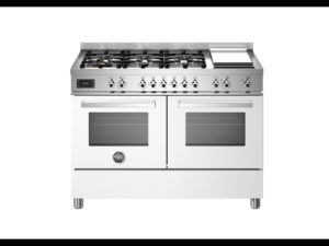 Bertazzoni PRO126G2EBIT Professional 120cm Range Cooker Twin Oven Dual Fuel Gloss White