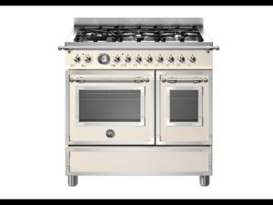 Bertazzoni HER96L2EAVT Heritage 90cm Range Cooker Twin Oven Dual Fuel Ivory