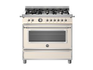 Bertazzoni HER96L1EAVT Heritage 90cm Range Cooker Single Oven Dual Fuel Ivory