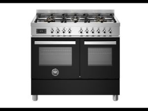 Bertazzoni PRO106L2ENET Professional 100cm Range Cooker Twin Oven Dual Fuel Gloss Black