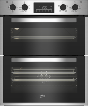 Beko BBTF26300X 72cm Built-Under Double Fan Oven featuring Touch Controls - Stainless Steel