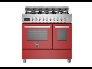 Bertazzoni PRO96L2EROT Professional 90cm Range Cooker Twin Oven Dual Fuel Gloss Red