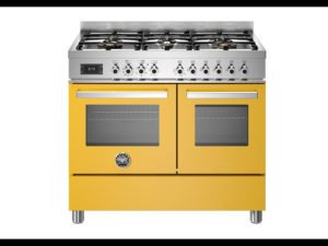 Bertazzoni PRO106L2EGIT Professional 100cm Range Cooker Twin Oven Dual Fuel Gloss Yellow