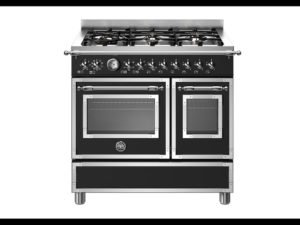 Bertazzoni HER96L2ENET Heritage 90cm Range Cooker Twin Oven Dual Fuel Matt Black