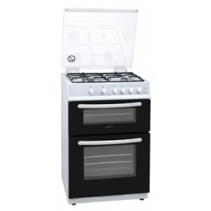 Statesman Nova 60cm Double Oven Gas Lidded Cooker - White