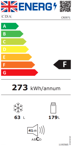CDA CRI971 Integrated 70/30 Combination Fridge Freezer - Image 2