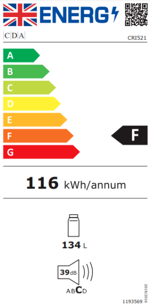 CDA CRI521 Intergrated Undercounter Larder Fridge - Image 2