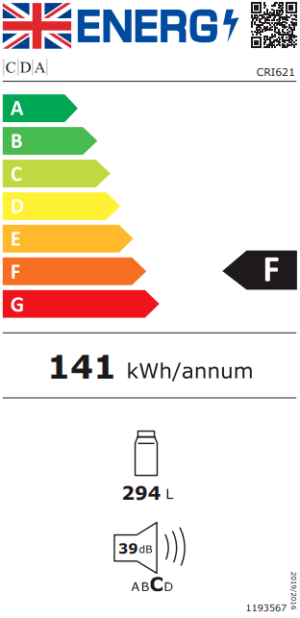 CDA CRI621 Integrated Full Height Larder Fridge - Image 2