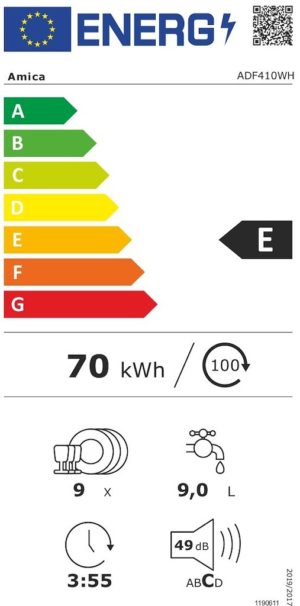 Amica ADF410WH 45cm Freestanding Dishwasher - Image 3