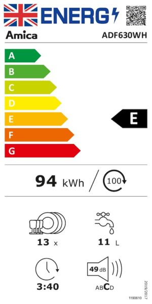 Amica ADF630WH 60cm Freestanding Dishwasher - Image 2