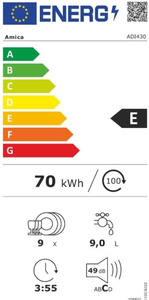 Amica ADI430 45cm Integrated Slimline Dishwasher - Image 3