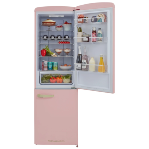 CDA Florence Tea Rose Retro 60cm Freestanding Frost Free 60/40 Fridge Freezer - Image 2