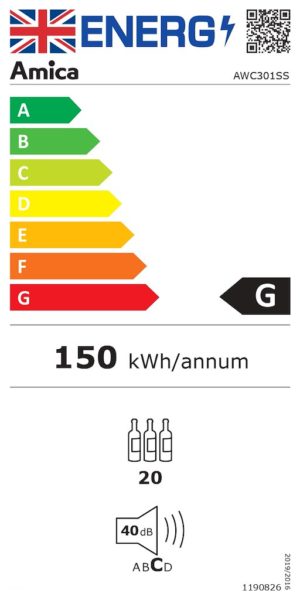 Amica AWC301SS Freestanding Undercounter Slimline Wine Cooler - Image 2