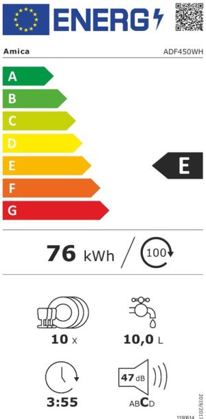 Amica ADF450WH 45cm Freestanding Dishwasher - Image 3