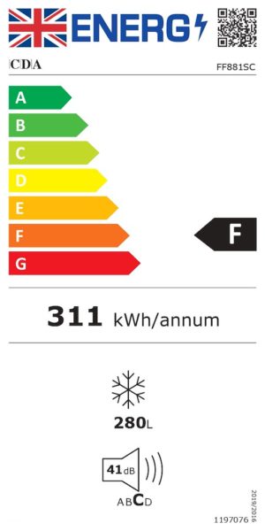 CDA FF881SC Freestanding Full Height Frost Free Freezer - Image 2