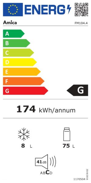 Amica FM104.4 48cm Freestanding Fridge - Freezer - Image 3