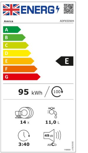 Amica ADF650WH 60cm Freestanding Dishwasher - Image 2