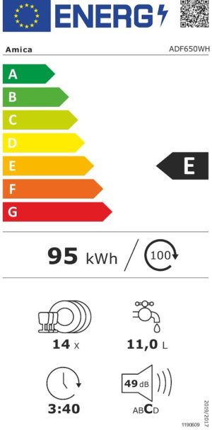 Amica ADF650WH 60cm Freestanding Dishwasher - Image 3