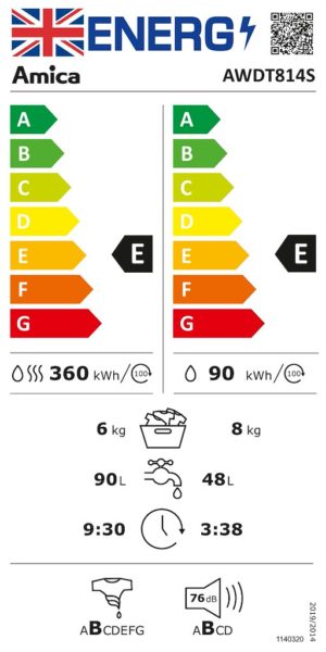 Amica AWDT814S 1400rpm Washer Dryer - Image 2