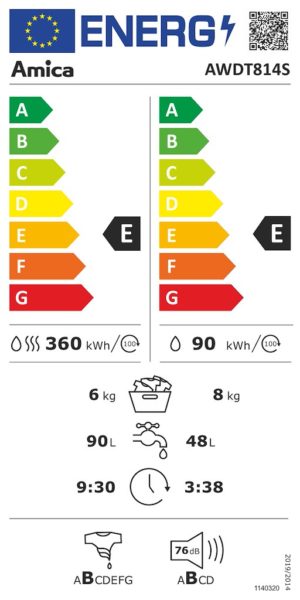 Amica AWDT814S 1400rpm Washer Dryer - Image 3