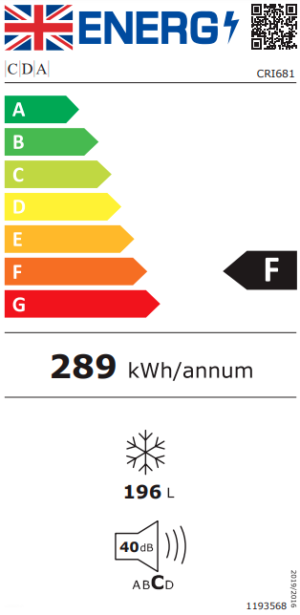 CDA CRI681 Integrated Full Height Frost Free Freezer - Image 2