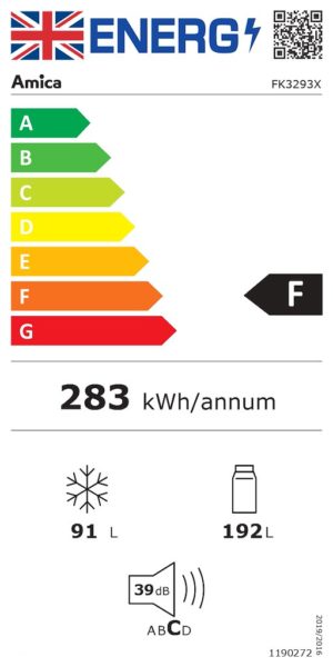 Amica FK3293X 60cm Freestanding Fridge Freezer with Low Frost System - Image 2