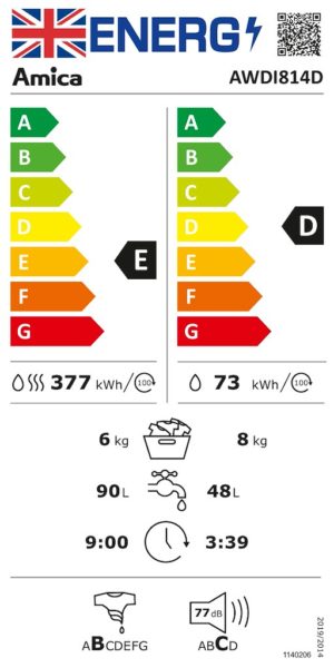 Amica AWDI814D 1400rpm Washer Dryer - Image 2