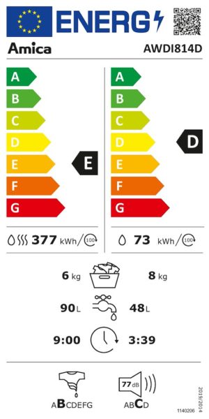 Amica AWDI814D 1400rpm Washer Dryer - Image 3