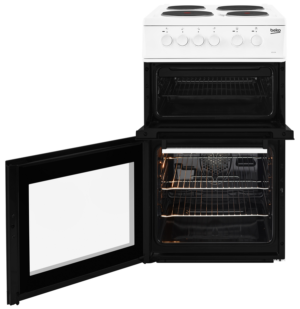 Beko KD533AW 50cm Twin Cavity Electric Cooker - White - Image 2