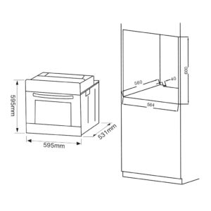 Montpellier SBFO59X Slim Depth Single Fan Oven - Image 2