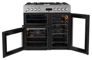 Beko KDVF90X 90cm Double Oven Range Cooker with 5 Burner Gas Hob - Stainless Steel - Image 2