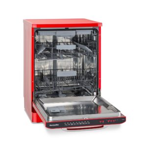 Montpellier MAB1353R 60cm Full Door Retro Style Dishwasher in Red - Image 3