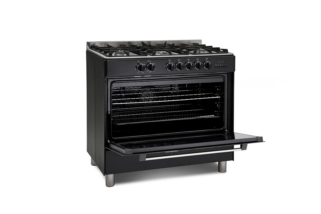 Montpellier MR91DFMK Dual Fuel Range Cooker in Black - Image 2