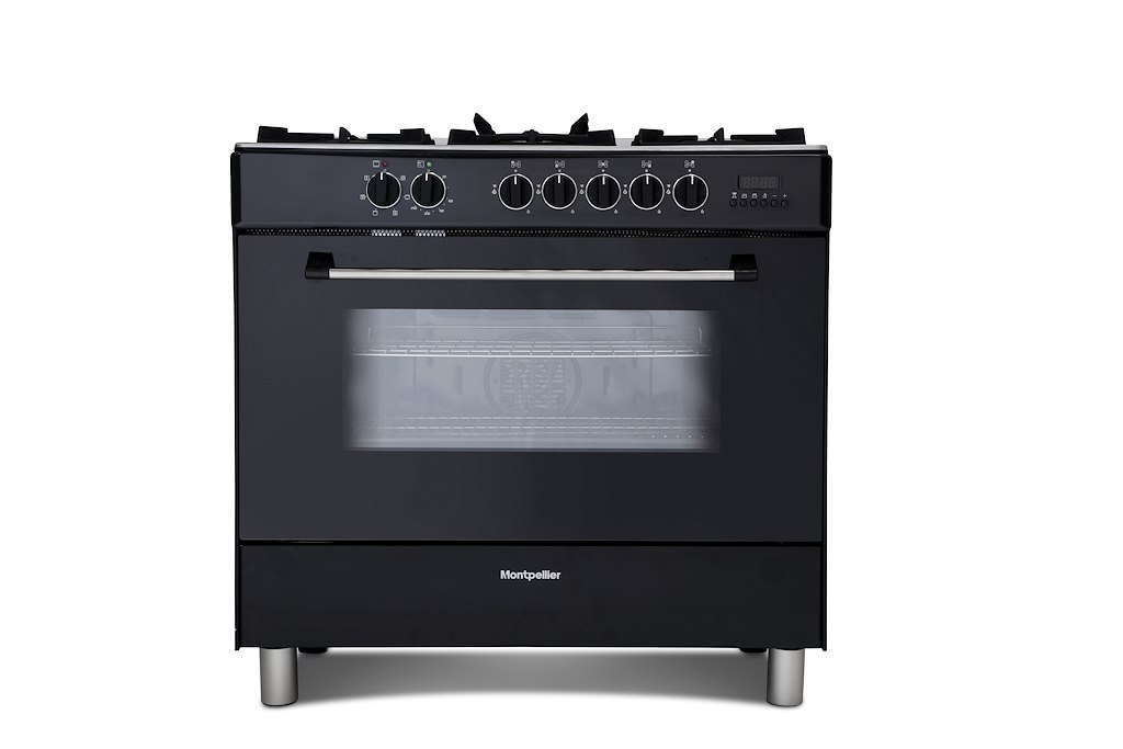 Montpellier MR91DFMK Dual Fuel Range Cooker in Black - Image 3