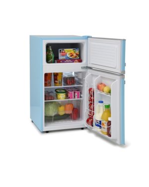 Montpellier MAB2035PB Undercounter Retro Fridge Freezer in Pastel Blue