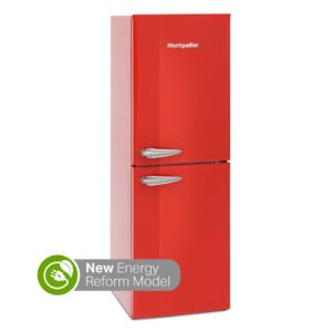 Montpellier MAB145R Retro Fridge Freezer in Red