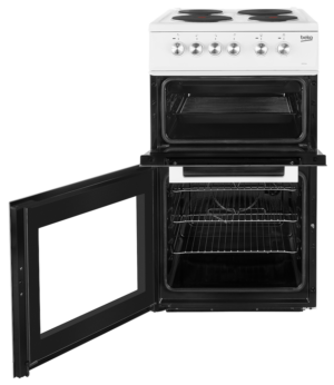 Beko KD531AW 50cm Electric Cooker with Solid Plate Hob - White - Image 2