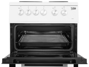 Beko KD531AW 50cm Electric Cooker with Solid Plate Hob - White - Image 4