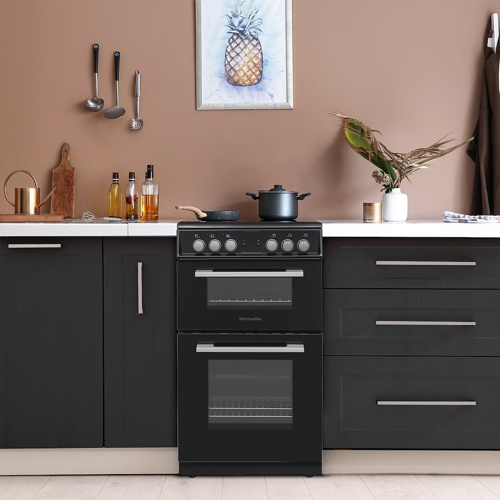 Montpellier MDOC50FK 50cm Double Ceramic Cooker in Black - Image 2