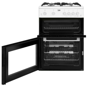 Beko KTG611 60cm Freestanding Gas Twin Cavity Cooker - White - Image 2